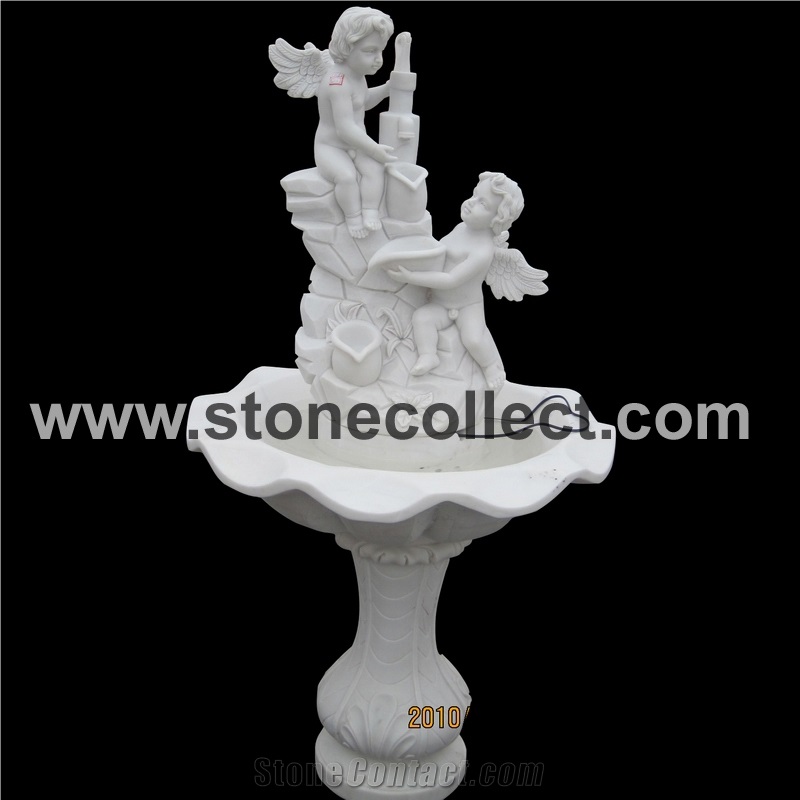 Pure White Marble Water Fountain
