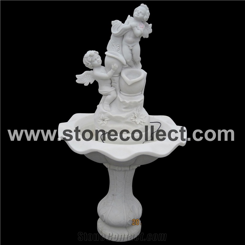 Stone Fountain with Hand Carved Sculpture