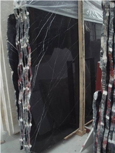 Black Marquina Marble Slabs, China Black Marble