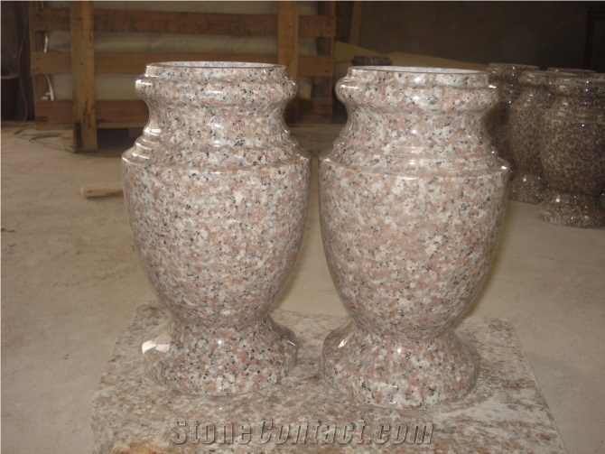 Granite Urn, Vases, G636 Pink Granite Vases