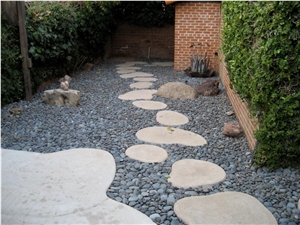Beige Sandstone Pebble, Stepping Stone, Pebble Walkway
