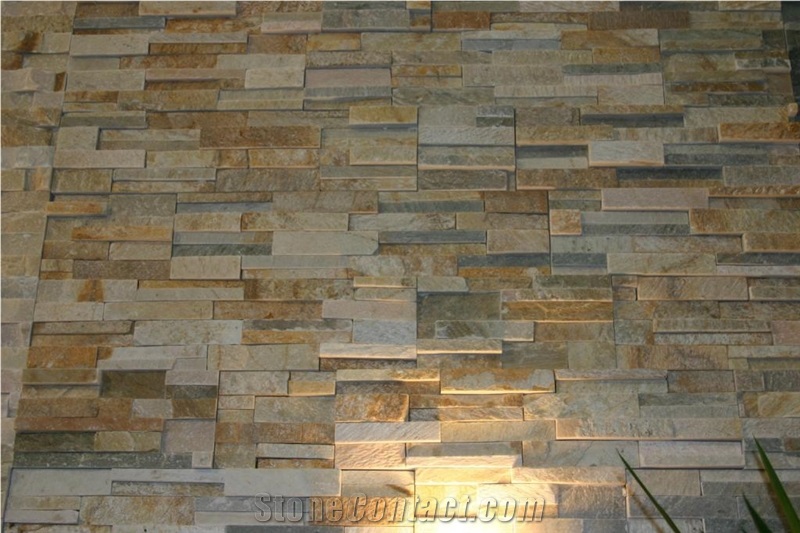 Multicolor India Slate Wall Clading, Cultured Stone