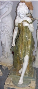 Onyx Stone Lady Statues, Green Onyx Statues