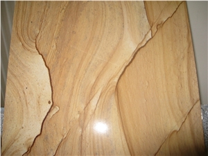 Wooden Sandstone, Iran Yellow Sandstone Slabs & Tiles