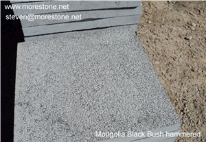 Mongolia Black Bush Hammered Tiles, Mongolia Black Basalt Tiles