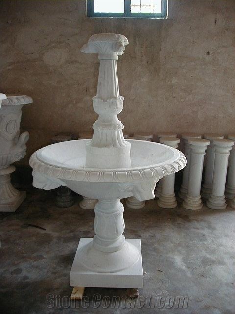 White Stone Fountain, White Marble Fountain