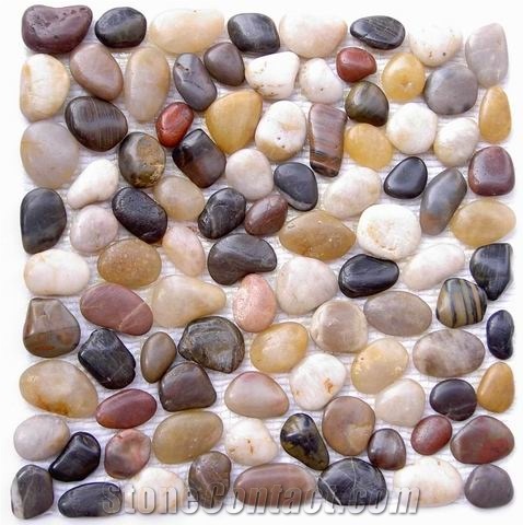 Colorful Pebbles,Pebbles Mosaic, White Natural Tumbled Marble Pebble Stone,Highly Polished Decorative Natural Pebble Stone,Polished Mixed Color River Stone in Decoration