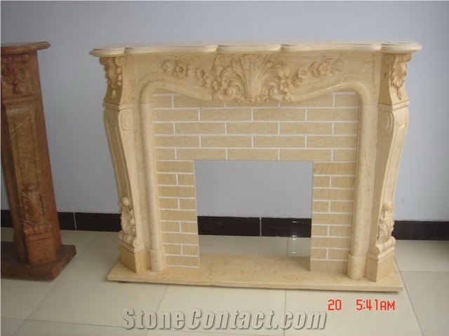 Marble Sculptured Fireplace
