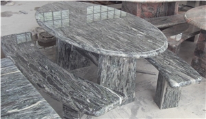 Bench Table R-1, Wave Green Granite Bench