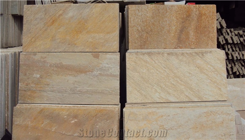 P014 Slate Tiles, China Yellow Slate