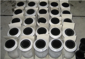 VASE-D, Black Granite Urn, Vase, Bench