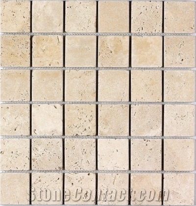 Beige Travertine Mosaics 4.8x4.8cm