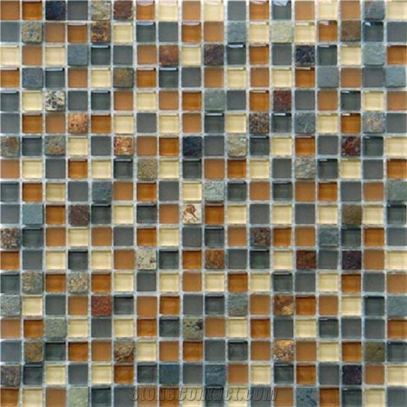 Backsplash Stone Mix Glass Mosaic from China