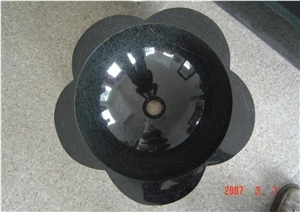 Black Flower Stone Sink, Black Granite Sink