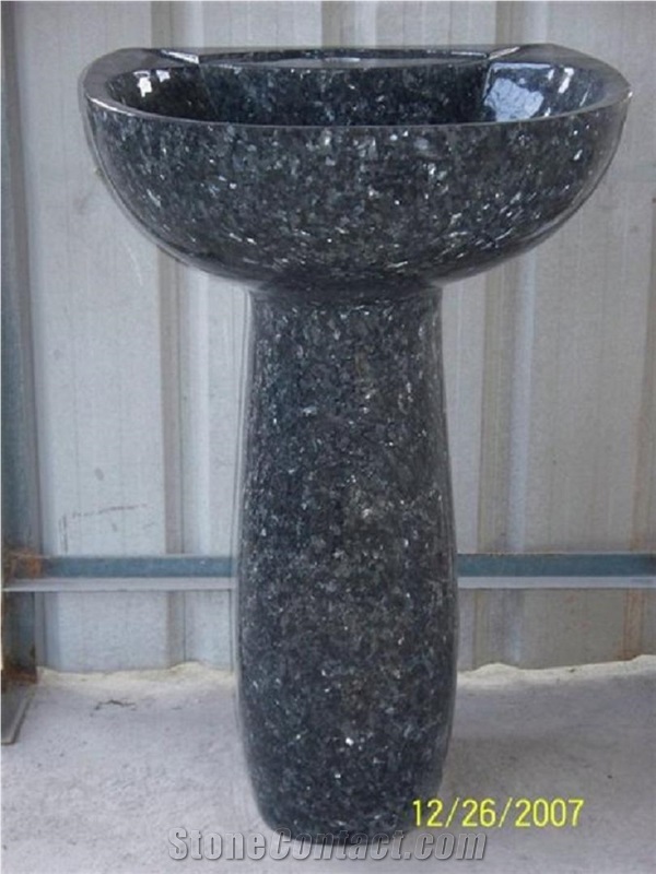 Blue Pearl Granite Pedestal Sink,basin