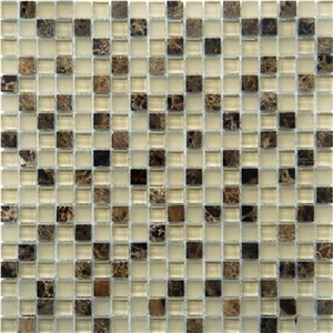 Brown Marble Mix Glass Mosaic