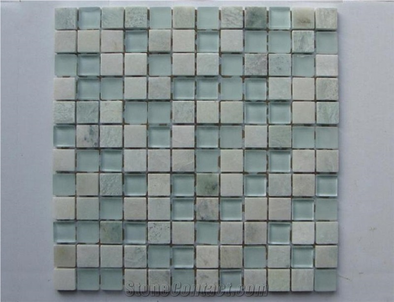 Decorative Glass Stone Mosaic, Green Marble Mosaic
