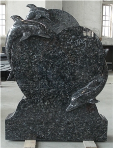 Dolphin Shape Headstone, Blue Granite Headstone