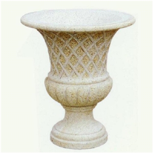 G682 Granite Flower Pot, Yellow Granite Flower Pot