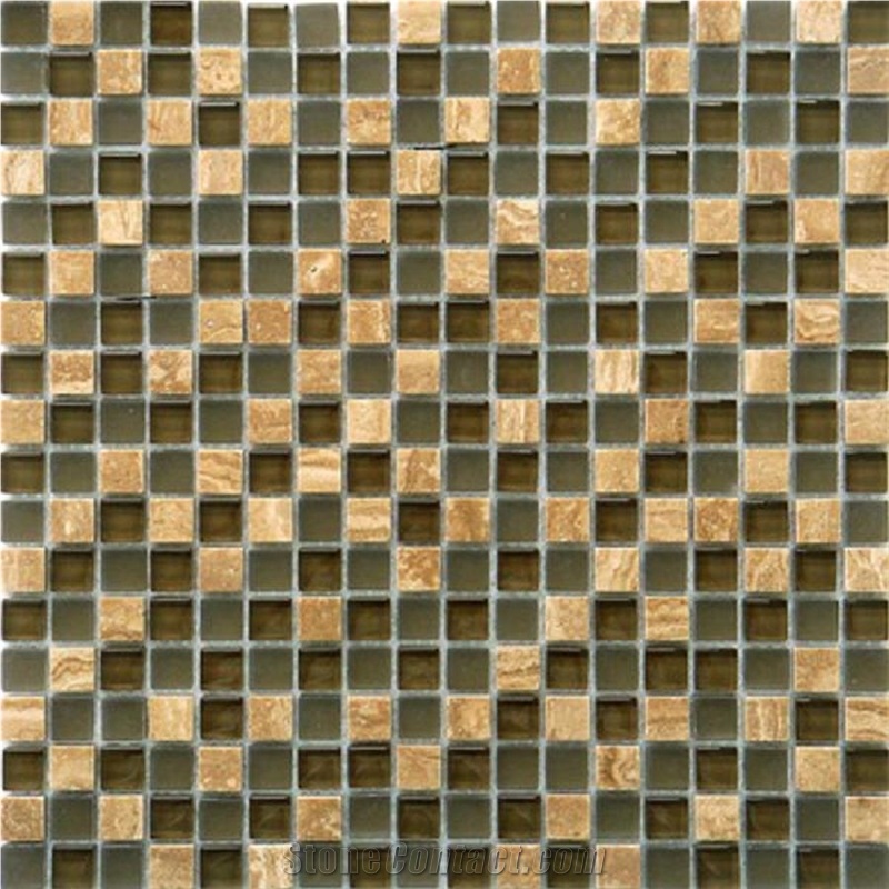 Glass Mix Stone Mosaic for Wall