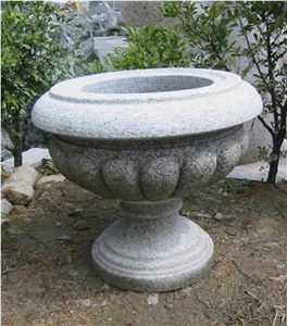 Granite Flower Pot Stand, Grey Granite Flower Pot