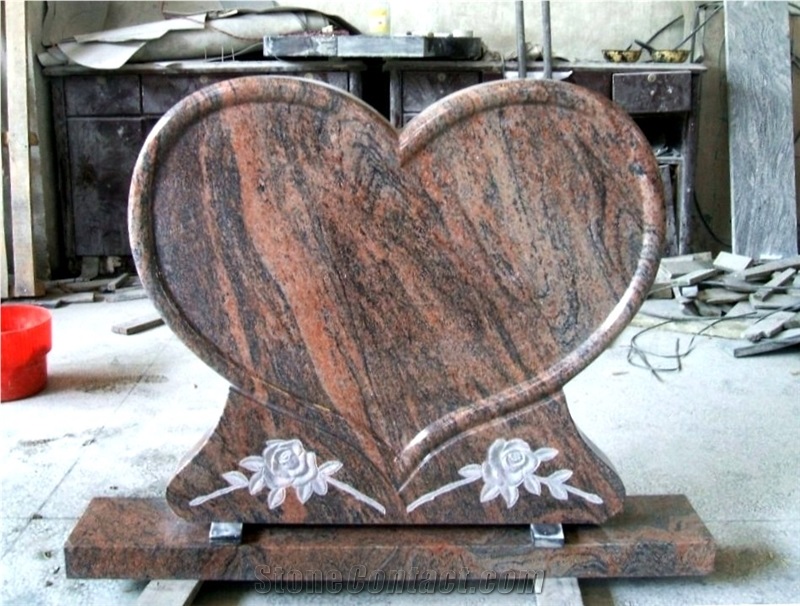 Heart Shape Granite Headstone Design, Red Granite Headstone from China ...