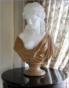 Marble Female Bust Statue, White Marble Statue