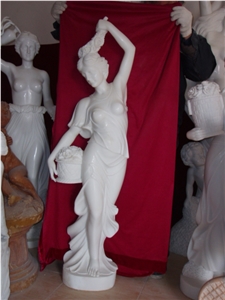 Marble Sculpture Of a Lady, White Marble Sculpture