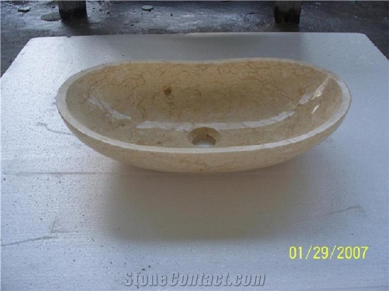 Oval Marble Sink, Beige Marble Sink