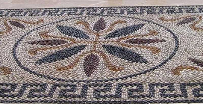 Pebble Stone Mosaic Carpet Medallion