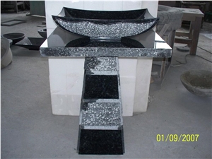 Pedestal Stone Sink, Black Granite Sink