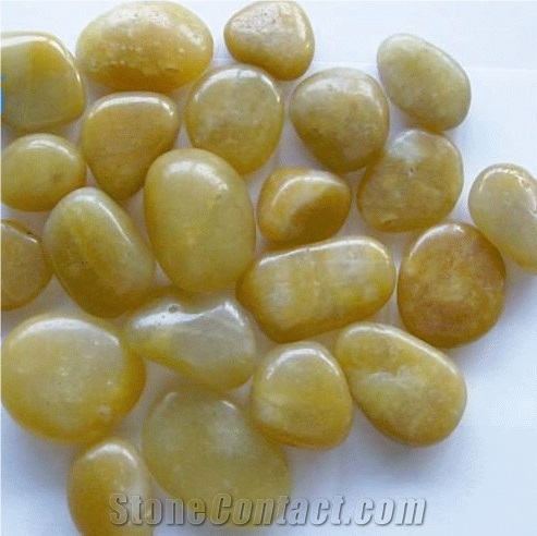 Polished Yellow Pebble Stone, Pebble Stone Yellow Onyx