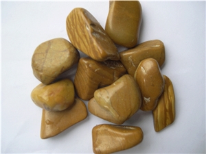 Yellow Wooden Pebble Stone,Yellow Sandstone Pebble Stone