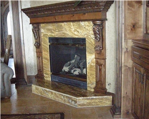 Yellow Granite Fireplace Surround