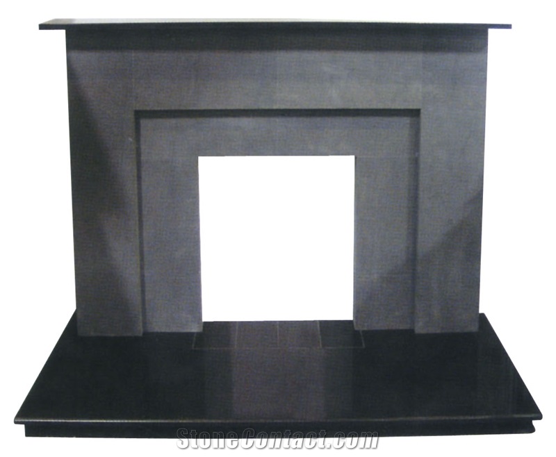Fireplace 001, Black Marble Fireplace