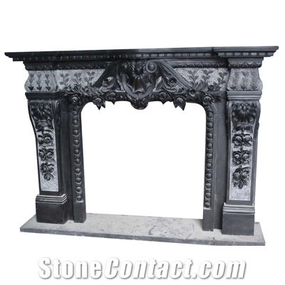 Black Color Fireplace Mantel Black Marble Fireplace Mantel From