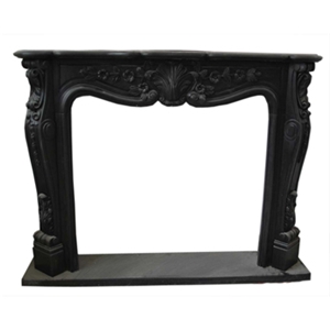 Fireplace Mantel GU-FP005, Black Marble Fireplace Mantel