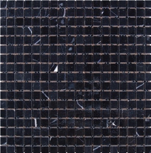 Polished Nero Marquina Black Marble Mosaic