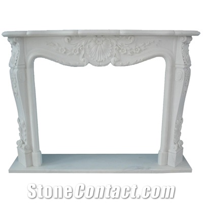 White Marble Fireplace Mantel, White Marble Fireplace Mantel