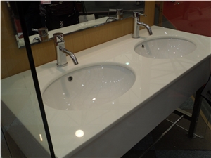 Artificial Stone Bathroom Countertops Nano White Stone