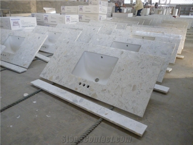 Artificial White Marble Vanity Top, Marble Counter