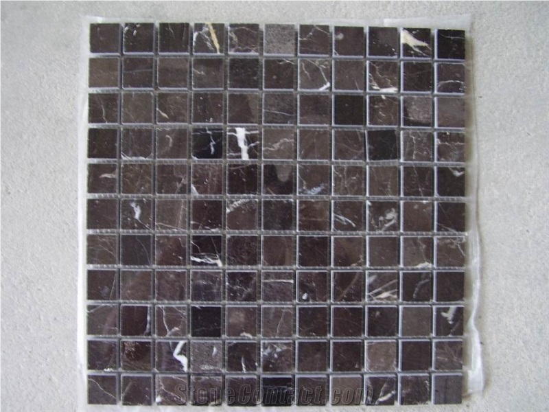 Dark Emperador Mosaic Tile Dark Emperador Brown Marble