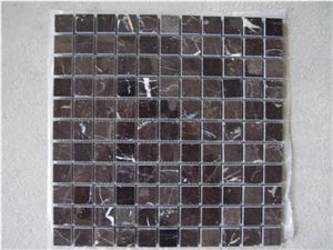 Dark Emperador Mosaic Mosaic Tile, Chinese Dark Emperador Brown Marble