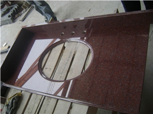 India Red Granite Vanity Top Bath Top