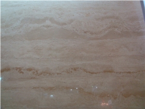 Light Beige Natural Polished Travertine Slabs