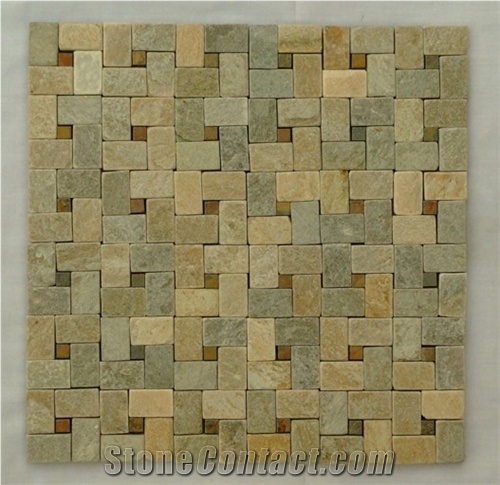 Slate Stone Mosaic, Yellow Slate Mosaic