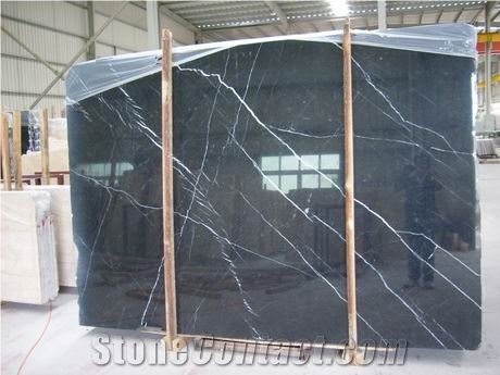 Nero Marquina Marble, Black with White Veins Marble Tiles