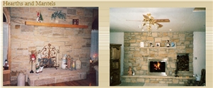 Pennsylvania Sandstone Hearths and Mantels, Beige Sandstone Fireplace