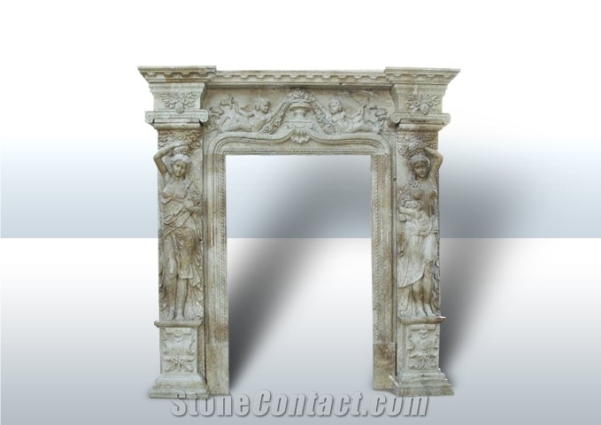 Marble Door Surround, Frames, Marmara Semi White Marble