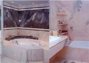 Blanco Macael Marble Bath Design, White Marble